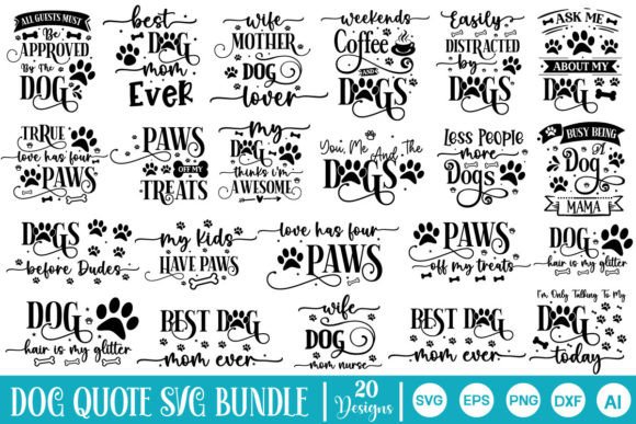 Dog Quote SVG Bundle for Crafts and Graphics