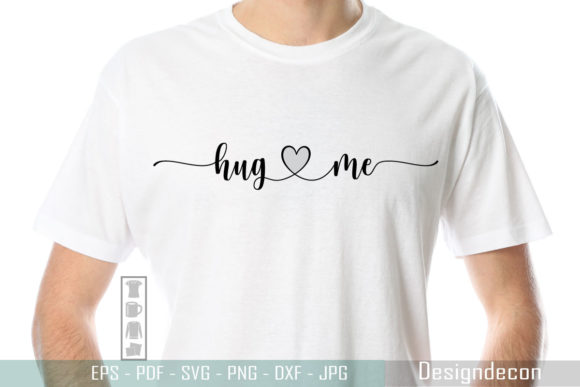 Hug Me - Continuous One Line Calligraphy Graphics
