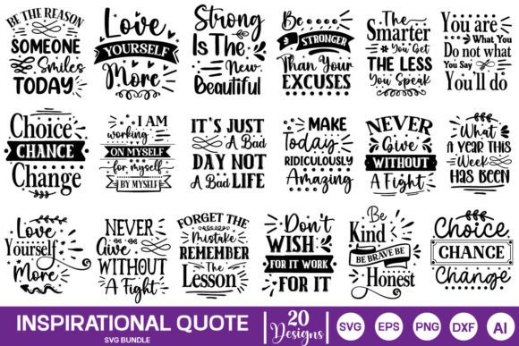 Inspirational Quote SVG Bundle for Graphics and Crafts