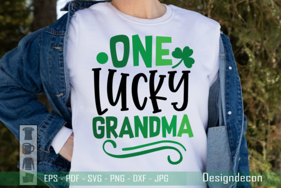 One Lucky Grandma Editable Vector File for Print Templates and Graphics