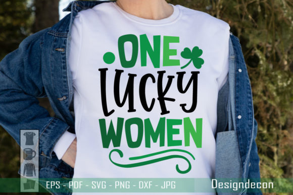 One Lucky Women Editable Vector File for Graphics and Print Templates