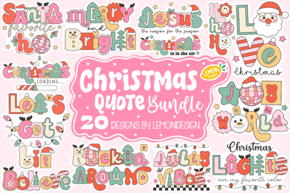 Retro Christmas Quote SVG Bundle for Crafts and Graphics